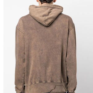 Men's Oversized Hooded Sweatshirt Solid Color <b>Washed</b> Cotton French Terry Casual Anti-Pilling Regular Fit Men's Hoodies - Product Image 4