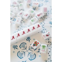 Tuiles de mahjong en acrylique blanc, thème universitaire, ensemble de jeu, boîte en acrylique personnalisée