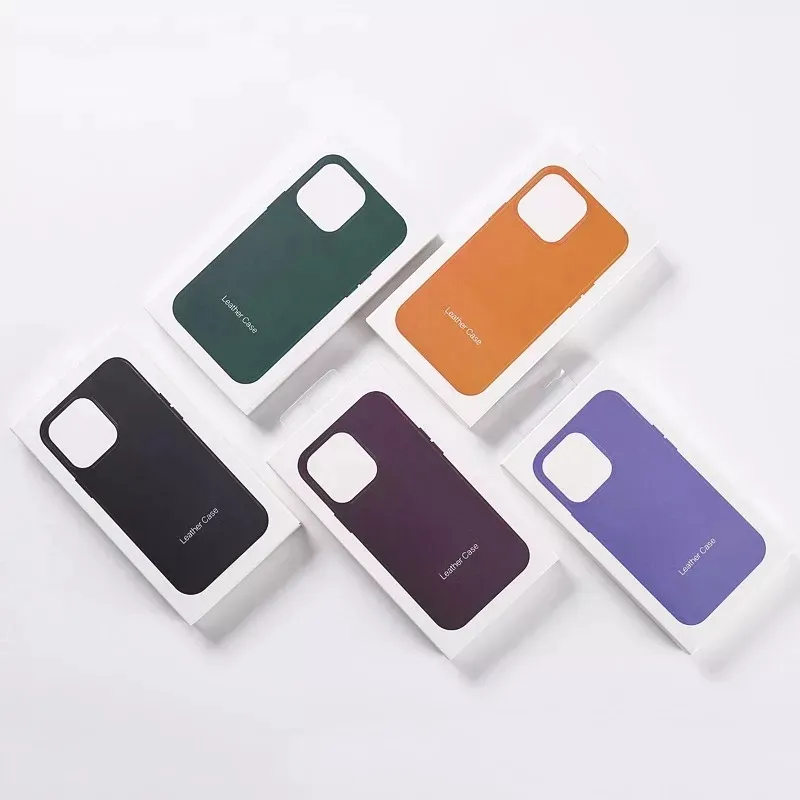 Genuine Leather Case With Animation Window Pop Up For iPhone 14 13 Pro Max Mini Mag Magnetic Safe Anti-knock Leather Case Cover