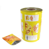 Rouleau de film alimentaire laminé en aluminium pour chips, emballage personnalisé imprimé, film plastique