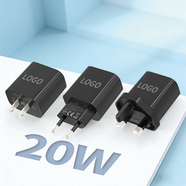20W Fast Charging Wall Charger US/EU/UK Plug Type C Port Portable Power Supply Adapter
