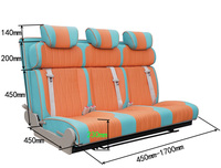 Siège de lit pliable de luxe à 3 positions pour Volkswagen Transporter/Crafter, inclinable à plat, 1,86 m de long