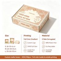 Boîte en carton ondulé imprimée double face, empilable, avec insert à six compartiments pour kit repas, idéale pour la livraison de traiteur