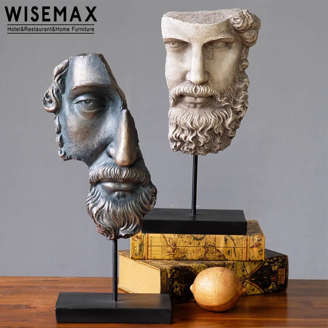 WISEMAX FURNITURE Nordic Creative Art Design Table Decoration Accessories Face Shape Resin bar Living Room Decoration Porch
