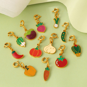 <b>Cute</b> Vegetable Charms Stainless Steel DIY Jewelry Pendant For <b>Bracelet</b> Necklace Accessories - Product Image 2