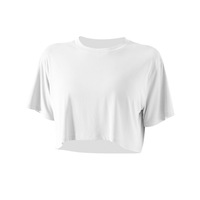 Camiseta Corta Premium Personalizada para Mujer, Estampado Serigrafiado, Algodón, Ajustada, Estilo Hip Hop, Blanca, 2026