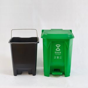Commercial Foot Operated Trash Can 45L Rectangular Indoor Pedal Waste <b>Bin</b> for School Kitchens - Product Image 3