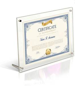 Support de signalétique en acrylique premium, <span class=keywords><strong>cadre</strong></span> vertical pour licence commerciale avec vis de fixation, présentoir de bureau personnalisé pour logo et récompenses - Product Image 1