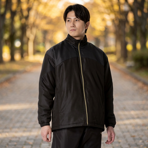 <b>Men's</b> Black PU Puffer <b>Jacket</b> Stand Collar Zipper Closure Windproof Thick Polyester Wadding Casual Winter Coat Regular Fit - Product Image 4