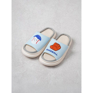 Open Living Room Story 230 ~ 250 mm Zapatillas de casa azul cielo Cuida tu personaje esponjoso de verano - Product Image 1