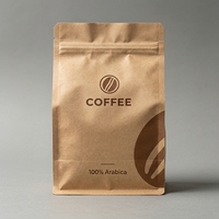 Sachet de café éco-responsable anti-humidité en CPP/BOPP à huit soudures latérales, avec encoche de déchirement, imprimé sur mesure, pour emballage alimentaire, faible MOQ