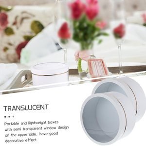 Ống giấy hoa hình trụ tròn 2 mảnh với cửa sổ trong suốt mở hộp đóng gói phong cách mới với đế nắp dập nổi - Product Image 4