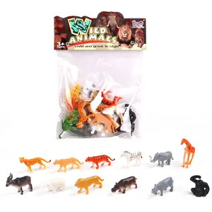 Crianças jogar diy zoológico parque de brinquedo, mini conjunto de animal de brinquedo de plástico