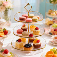 Support de présentation de desserts en acrylique transparent multicouche en forme de papillon personnalisé, plateau à collations au design créatif pour les fournitures de fête à domicile