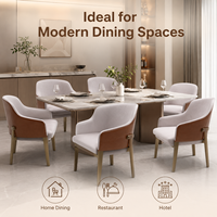 Chaise de salle à manger avec accoudoirs en bois de frêne de style mid-century pour hôtel et restaurant, revêtement en tissu