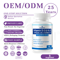 Aeglewell Vitamine D3 & K2 Complexe en Capsules – Formule D3 K2 Haute Concentration pour la Santé Osseuse et Cardiovasculaire – Vente en Gros