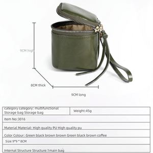 Porte-monnaie en cuir souple style INS, mini sac à pompon en forme de cube, porte-clés détachable, pour rouge à lèvres et écouteurs - Product Image 3