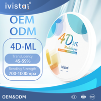 Ivista 4D ML Gradient Bending Strength 700 1000 MPa Blok Zirkonia untuk Restorasi Jembatan Gigi Setengah Mulut CAD CAM Milling