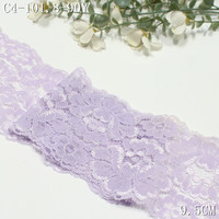 Dentelle florale bleue non élastique, bordure en dentelle douce de 9 cm de large pour robe, jupe, chemisier, décoration de vêtements, couture