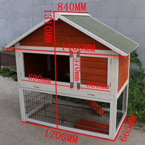 Ucuz ahşap lüks tavşan kafesi ev kafesleri kanca döngü kapatma 120x67x131cm-tavşan yetiştiriciliği için kullanılır - Product Image 4