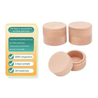 Mini Round Wooden Box Wedding Ring Jewelry Wooden Boxes Wooden Storage Trinket Bearer Container Case