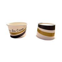 Gobelet en papier pour crème glacée personnalisé en usine, bol à crème glacée jetable personnalisable, gobelet à crème glacée de 3,5 oz, couvercles assortis