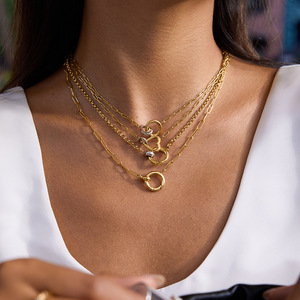 2025 New Build <span class=keywords><strong>You</strong></span> Own Jewelry Collares de joyería de moda Collar de cadena chapado en oro para hombre Mujer Gargantilla de acero inoxidable - Product Image 4