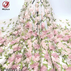 حفل زفاف فستان رائع تول تطريز زين 3D زهرة الدانتيل النسيج - Product Image 1