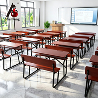 Meubles de classe en gros, bureau et chaise pour deux élèves, table d'étude pour étudiants, OEM/ODM