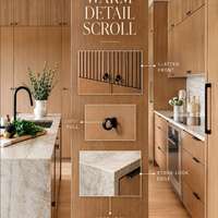 Cuisine Japandi de Luxe : Armoires en Bois Chaud à Fronts Plats, Ensemble de Cuisine Intégré Sur Mesure pour Projet de Rénovation de Maison Moderne
