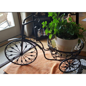 Support de plante en fer chromé de style parisien, tricycle durable, vintage, terrasse, nostalgique, vélo, décoration de jardin à domicile - Product Image 3