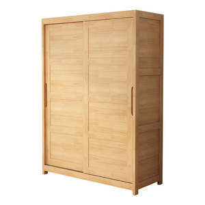Nordic Sliding Door <b>Wardrobe</b> Solid Wood Two Door <b>Large</b> Capacity Bedroom Storage <b>Wardrobe</b> For Children And Adults - Product Image 4