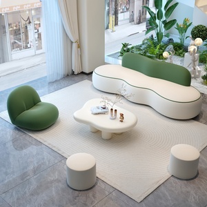 Conjunto de Sofás de Diseño Moderno para Área de Recepción de Salón de Belleza, con Sillas Giratorias Rellenas de Esponja para Sala de Espera de Barbería - Product Image 5