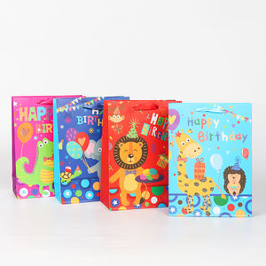 Prêt à expédier au détail FSC emballage cadeau fête dessin animé <span class=keywords><strong>sac</strong></span> joyeux anniversaire <span class=keywords><strong>sac</strong></span> en papier kraft - Product Image 2