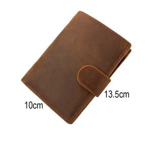 Portefeuille court pour homme en cuir de vache véritable, pochette tendance super stylée, porte-passeport, porte-cartes multifonction - Product Image 3