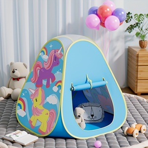 Tente de jeu pliable pour enfants, respirante, intérieure et extérieure, avec motifs de dinosaures et d'unicorns, tente <span class=keywords><strong>pop</strong></span>-up pour cadeau de Noël ou d'Halloween - Product Image 3
