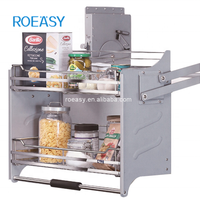 ROEASY DNJ900 Acessórios de Cozinha: Cesto Elevatório de Madeira Maciça para Armários de Parede Modernos