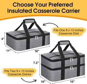Portable Insulated Casserole Carrier Cooler Bag for Outdoor Picnic - Product Image 6
