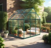 Installation rapide grande serre en aluminium en Polycarbonate de plain-pied pour la maison jardin hydroponique cadre en métal polyvalent pour la ferme en plein air