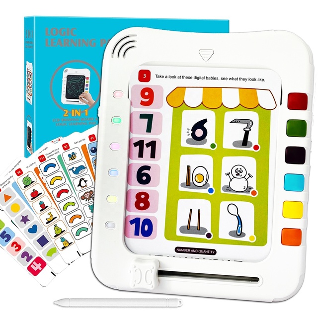 OED/ODM 2 in 1 Educational Learning Machine Toys Writing Tablet Multiple Cards Electronic LCD Drawing Pad Toy for Kids
