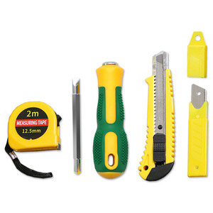 Juego de Herramientas Multiusos de 5 Piezas con Cinta Métrica, Cuchillo Multiusos, Destornillador, Cuchillas Intercambiables, Kit de Reparación DIY - Product Image 4