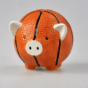 Custom Design Ceramic Kid Piggy Basketball Football Money Coin Box Bank Money Boxes