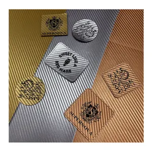 12X18 Carbon Fiber 0.8mm Gold Or Silver Leatherette Laser Engraving Sheets Lasered Out Black Logo Without Adhesive