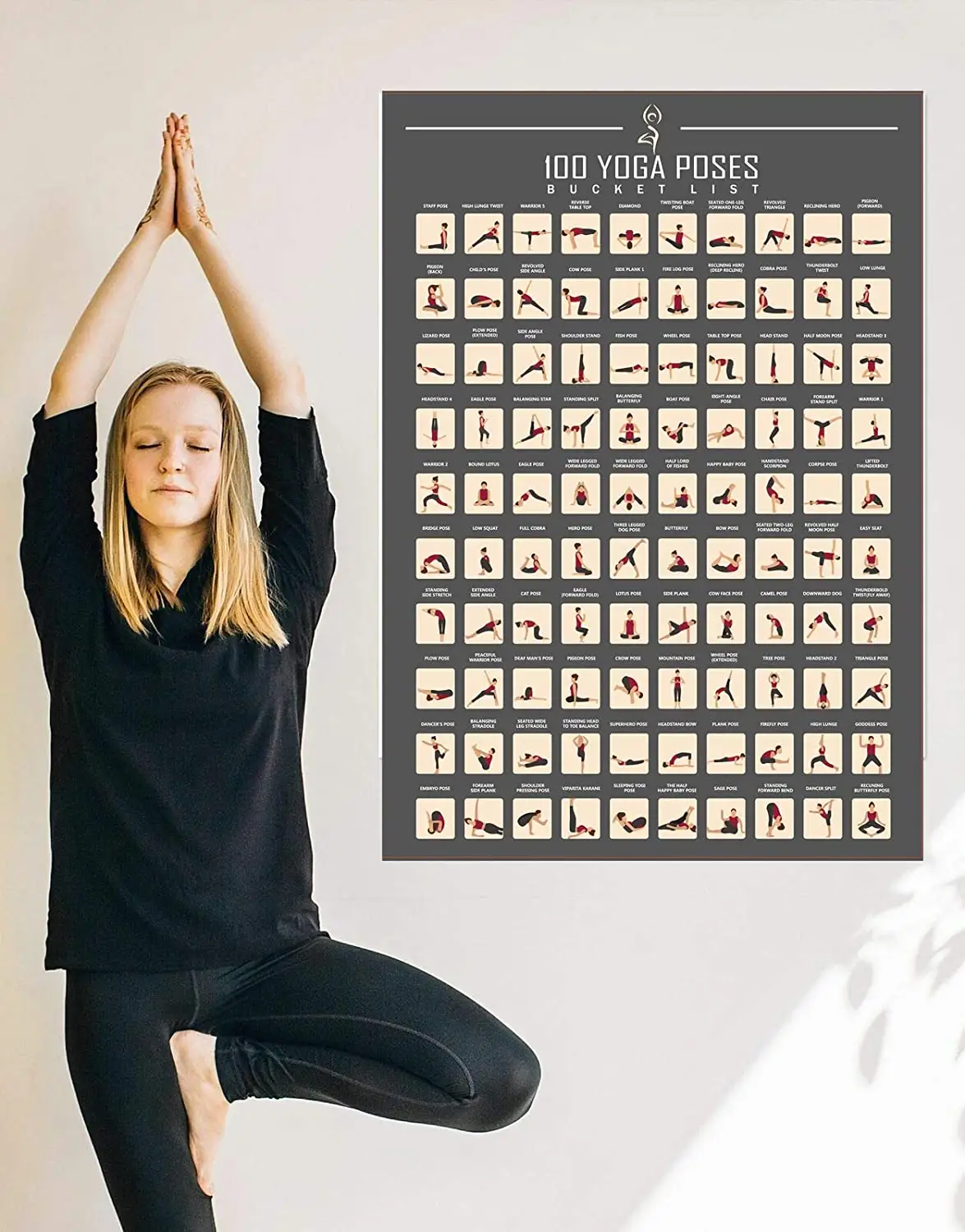 Custom Wall 100 Scratch Off 100 Yoga Poses Poster Filled With Yoga Loved