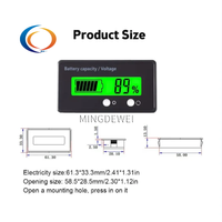6-73V indicateur de batterie LCD indicateur de capacité de batterie au Lithium affichage de la batterie mètre voltmètre testeur de tension GY-6S lumière verte