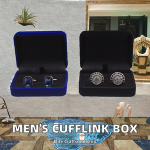 <span class=keywords><strong>Estuche</strong></span> de joyería con forro de terciopelo Premium rectangular de lujo <span class=keywords><strong>para</strong></span> <span class=keywords><strong>hombre</strong></span>, regalo de negocios <span class=keywords><strong>para</strong></span> gemelos y pendientes - Product Image 2