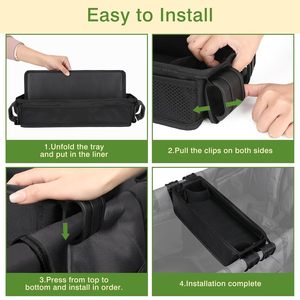 Organizador de bandeja para cochecito de bebé, tela Oxford, plegable, con bolsillos de malla, accesorio para carrito de viaje para niños pequeños - Product Image 5