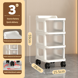 Armario de almacenamiento debajo de la Mesa para aperitivos y juguetes con cajón carrito de almacenamiento móvil carro escalonado estantes de instalación gratis - Product Image 6