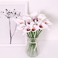 Fleurs Artificielles Calla Lys Haute Qualité au Toucher Réel, Blanches, pour Mariage, Fête, Décoration de Maison, Centre de Table