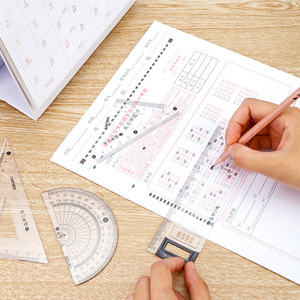 Deli Math <b>Set</b> 4-Piece 15Cm Plastic Ruler Protractor <b>Set</b> <b>Square</b> Student Exam Use - Product Image 2